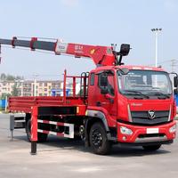 Promotion : Camion-grue Foton 4x2 avec moteur Cummins, grue télescopique hydraulique Shenbai 10 tonnes à vendre
