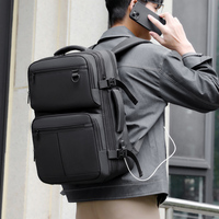 Ransel Bisnis Huandeng Berkualitas Tinggi Tahan Lama dengan USB, Ritsleting, Tahan Air, Ramah Lingkungan, Kapasitas Besar, Ringan, Bahan Oxford Polyester