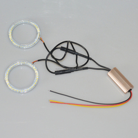 Accessoires d'éclairage automobile : Anneaux LED SMD bicolores (blanc/ambre) de 70 mm pour moto et voiture, type « Angel Eyes »