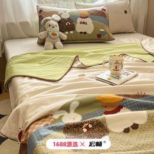 Cartoon Print Summer <b>Quilt</b> 100% Cotton Double-sided Breathable Kids Bedding - Product Image 2