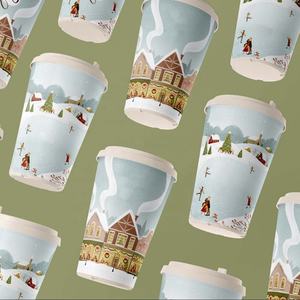 Tazas de café y té de estilo japonés de 16 OZ con estampado de flores de cerezo, a prueba de fugas y biodegradables, lo mejor para Matcha, Espresso - Product Image 3