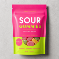 Sachet Doypack Mat Personnalisé de Luxe pour Bonbons Gélifiés, avec Fenêtre et Fermeture Ziplock, Emballage Premium pour Confiseries Gourmandes, Qualité Alimentaire SUP