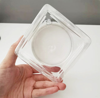 Pot carré 500 ml Bouteille carrée en plastique vide Contenant d'emballage transparent/brun Pot à miel en PET avec couvercle