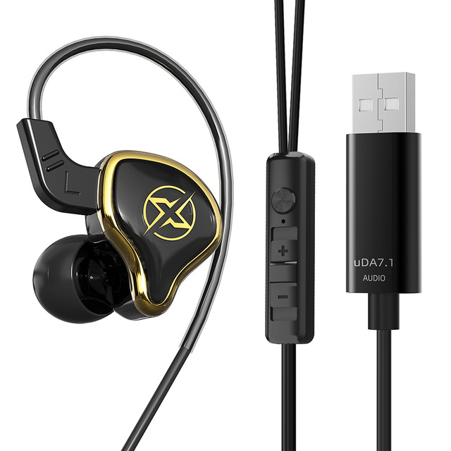 7.1 Channel USB Wired In-Ear Gaming Headset HI-FI Sound Quality LED Display Microphone for Desktop PC Single Ear Style jl Music