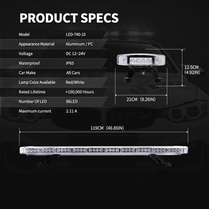 Barra de Luces Estroboscópicas <span class=keywords><strong>CIGO</strong></span> LED-740-10, 102 LED, 1.2M de Largo, Nueva, Soporte de Aleación de Aluminio, Luz de Advertencia Roja y Blanca Intermitente, DC12-24V - Product Image 3