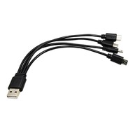 Cable Divisor de Carga Micro USB OD3.0 de 20CM para Todos los Dispositivos con Puerto Micro USB, Negro/Blanco, Se Acepta OEM