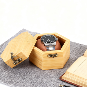 Vintage singolo Slot <span class=keywords><strong>Watch</strong></span> <span class=keywords><strong>Display</strong></span> Case unico palissandro scuro da uomo di bambù Organizer per gioielli regalo Ventsilation - Product Image 4