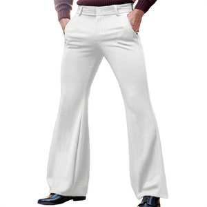 <span class=keywords><strong>Pantaloni</strong></span> da <span class=keywords><strong>Uomo</strong></span> Casual a Vita Alta, Slim Fit, Elasticizzati, Tinta Unita, Gamba Larga, Stile Business Casual, Modello Dritto e Svasato - Product Image 3