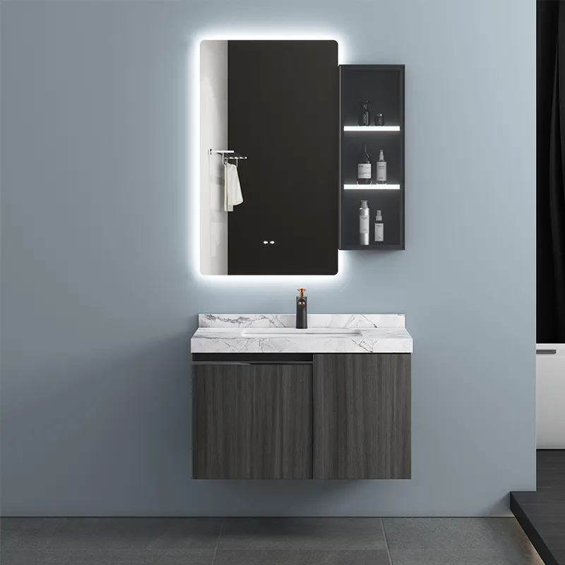 Lavabo moderno con specchio bagno armadi da parete appeso a parete con compensato mobile bagno