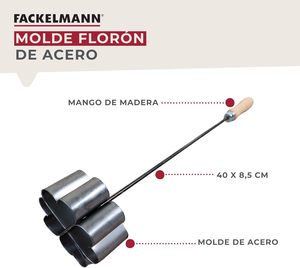 Molde para Ventana de Rosa Fackelmann <span class=keywords><strong>Manchegas</strong></span>, Mango de Madera, Acero Aleado Resistente al Calor, 9x40.5 cm, Hecho en China - Product Image 2