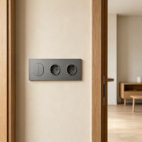 Interruptor de Pared Mecánico de Plástico Touchmi EU de 2 Botones, 86*228mm, Unipolar, para Hogar y Hotel, Conexión Rápida