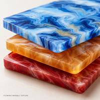 Panneau en PMMA personnalisé en acrylique marbré fluide, motif tourbillonnant coloré, pour présentoirs et décorations d'accessoires capillaires