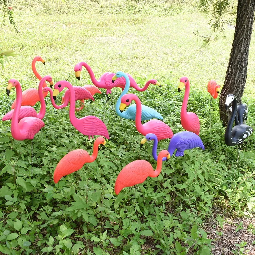 Pink Flamingo Lawn Yard Ornament Flamingo Garden Statue Red Flamingo Garden Yard Decor for Sidewalks Tropical Party Decor