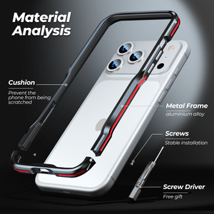 Custodia Protettiva in Metallo Luphie per <span class=keywords><strong>iPhone</strong></span> 18 17 Pro Max / Pro 17 Air / 17 - Cornice in Alluminio - Product Image 2