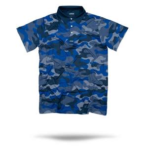 Sublimation forêt Camouflage motif imprimé Polyester Golf T-shirts Logo personnalisé grande taille hommes Golf polos pour hommes - Product Image 3