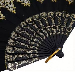 Éventails pliants traditionnels en plastique peints, motif dentelle sculptée, style mariage, danse, fête, artisanat, motifs anges et animaux - Product Image 3