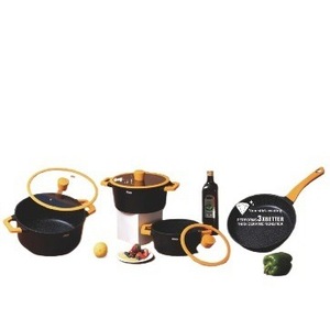 Ensemble de casseroles DSP 4 pièces antiadhésives noires avec couvercle pour cuisinière - Product Image 5