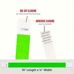 Bracelets vierges 25*250 mm en Tyvek, couleur unie, imprimables, étanches - Product Image 3