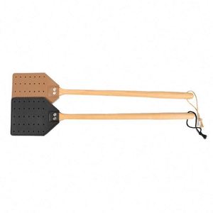 Raquettes à mouches manuelles robustes avec long manche en bois et corde de suspension - Product Image 1