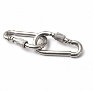 Gancho De Carabina De Aço Inoxidável Com Fivela De Mola De Segurança Feminina Gancho De Pressão De Carabina Com Parafuso - Product Image 1