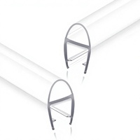 Bande d'étanchéité de douche en forme de D pour portes en verre sans cadre, joint vertical anti-éclaboussures, étanche et facile à installer