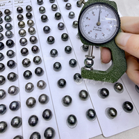 Nouveautés Muses Jewels - Perles noires de Tahiti de forme ronde de 9 mm à 12 mm - Perles d'eau de mer naturelles - Assorties pour la fabrication de bijoux - Perolas