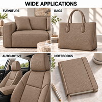 Cuir synthétique PVC marron café, support non tissé, imperméable, gaufré, simili cuir pour l'ameublement intérieur de voiture et la sellerie