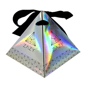 Небольшая упаковочная коробка в форме пирамиды по индивидуальному заказу для шоколадных конфет, треугольная коробка для ожерелья