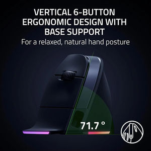 Razer Pro Click V2 Vertical Wireless <b>Mouse</b> 6 Button Ergonomic Design One Click AI Prompt Long Battery Life Wireless <b>Mouse</b> - Product Image 4