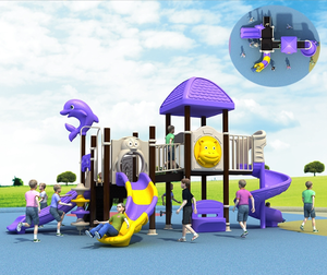 Grand équipement d'amusement extérieur en acier et en fibre de verre combiné pour balançoire et toboggan pour la maternelle et la communauté - Product Image 6