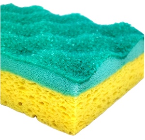 Gỗ tự nhiên bột giấy miếng bọt biển Scrubber cellulose làm sạch pad sinh thái thân thiện mềm thấm bền nhà bếp rửa sạch khối - Product Image 2