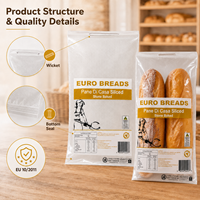 Sacs à pain micro-perforés en LDPE, CPP, OPP compatibles avec les machines d'emballage automatiques pour l'emballage de boulangerie