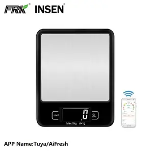 無料のAiFreshAPPを備えたモダンなスリムスマートワイヤレス5Kg精密プロフェッショナルデジタルキッチン食品計量スケール