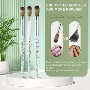 #8-#16 Kolinsky Acrylic Nail <b>Brush</b> Set 3D Pure Handmade Nail <b>Brushes</b> for Acrylic Application Professional Nail Art <b>Brush</b> - Product Image 3