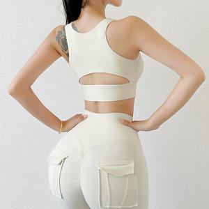 Nouveau soutien-gorge de sport pour femme avec design de découpe avant, dos ajouré, haut de yoga, soutien-gorge de course, soutien-gorge de sport sexy pour la salle de sport, soutien-gorge d'exercice - Product Image 3