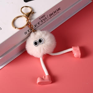 Porte-clés de voiture en peluche, petit pendentif boule de charbon, motif elfe de dessin animé mignon aux longues <span class=keywords><strong>jambes</strong></span>, en polyester, nouveauté 2024, ornement de sac, vente en gros - Product Image 4