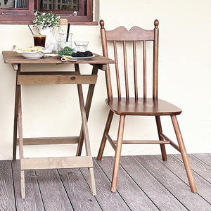 الخشب الصلب الرجعية الأمريكية كرسي <span class=keywords><strong>Windsor</strong></span> بسيط تصميم خمر غرفة الطعام الاقتصادية مجموعة للشقق الصغيرة تشمل الفنادق - Product Image 2