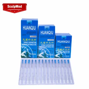 Huanqiu Acupuncture Single Use Metal Wire Handle Acupuncture Needles with Guide Tubes