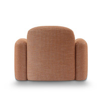 Fauteuil d'appoint incurvé en terracotta, motif pied-de-poule, moderne et rembourré, pour lecture, chambre, salon, appartement