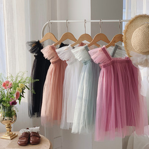 <span class=keywords><strong>Vestito</strong></span> in Rete per Bambine <span class=keywords><strong>con</strong></span> <span class=keywords><strong>Farfalle</strong></span>, Maniche a Volant Estive, Gonna da Principessa, Abbigliamento Dolce per Bimbe - Product Image 4