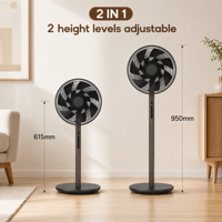 Ventilateur de sol électrique silencieux à hauteur réglable avec moteur BLDC, 12 pouces, télécommande, 8 vitesses, pales en ABS oscillantes, pour usage domestique en intérieur