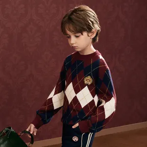Hot Sale Children's Knitted Sweater European Acrylic Nylon Cotton Sweater Unisex Wholesale For Children