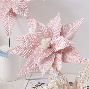 Décorations <span class=keywords><strong>de</strong></span> Noël en tissu imitation perle rose vif et blanc haut <span class=keywords><strong>de</strong></span> gamme, accessoires pour arbre <span class=keywords><strong>de</strong></span> Noël, décorations <span class=keywords><strong>de</strong></span> fête pour les 14 ans et plus - Product Image 1