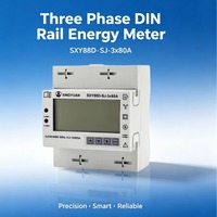 Compteur d'énergie triphasé sur rail DIN, homologué MID, classe B, 3x80A, 230/400V, affichage numérique M-Bus pour la surveillance des usines