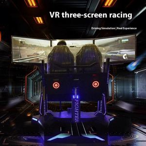 Simulateur de course dynamique 9D en intérieur, console de jeu à trois écrans avec dispositif de détection de mouvement à trois axes, équipement MR - Product Image 4