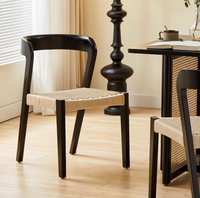 Chaises Hôtel Solide À Manger Chaises En Bois Rotin Loisirs Designer Table Retour Nordique Simple Assis Confortable Chaise Restaurant