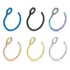 Pendientes de Acero Inoxidable en Forma de U, Color Negro, Unisex, Joyería de Moda para Piercing - Product Image 5