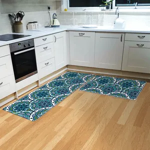2pcs套装厨房垫聚氯乙烯线圈地板耐用聚氯乙烯和聚酯地毯家居门