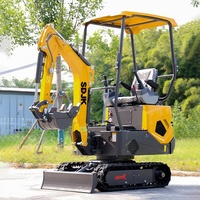 Mini-excavatrice de haute qualité pour petites exploitations agricoles, 1 tonne, 2 tonnes, mini-excavatrice sur chenilles, moteur Euro 5 CE EPA, mini-pelle, micro-mini-excavatrice