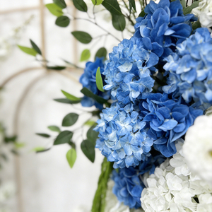 Arco de Flores Artificiales Realistas de Seda Azul y Blanca para Ceremonia de Boda, Fondo para Eventos Escolares, Decoración de Estilo Moderno - Product Image 3